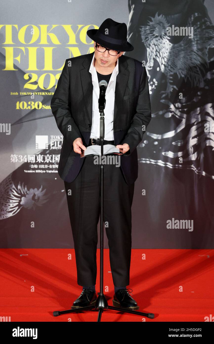 November 08, 2021. 08th Nov, 2021. Shinji Aoyama, November 08, 2021 - The 34th Tokyo International Film Festival. award ceremony, in Tokyo, Japan on November 08, 2021. Credit: 2021 TIFF/AFLO/Alamy Live News Stock Photo