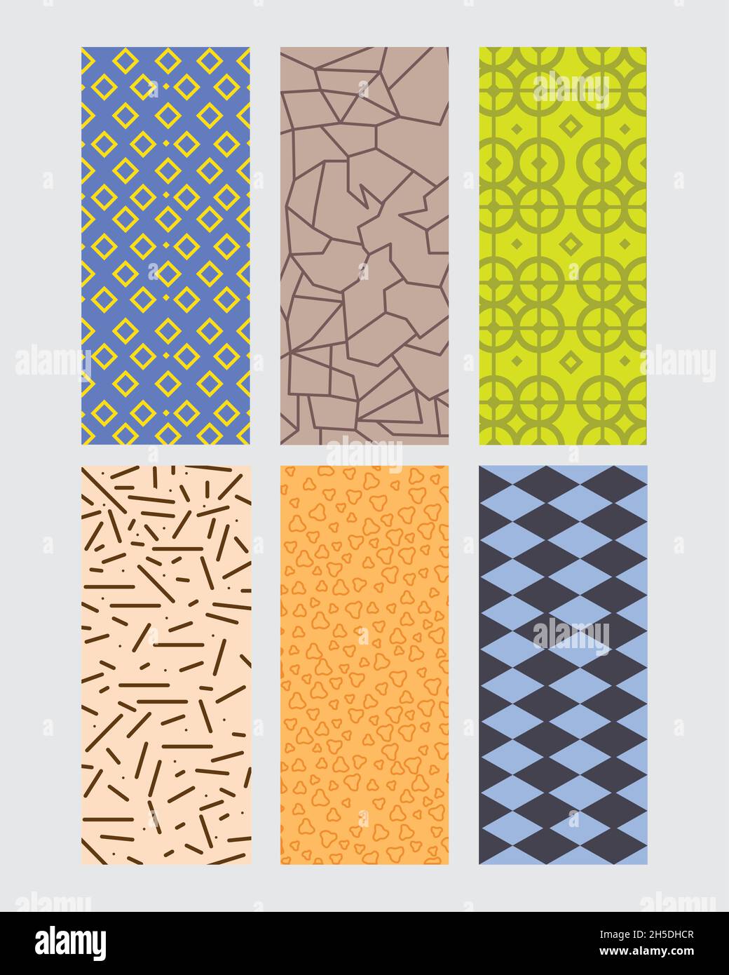 six textures backgrounds colors Stock Vector