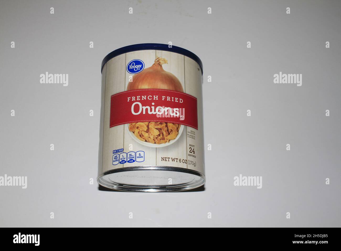 Kroger French Fried Onions shot closeup that's bright and colorful with