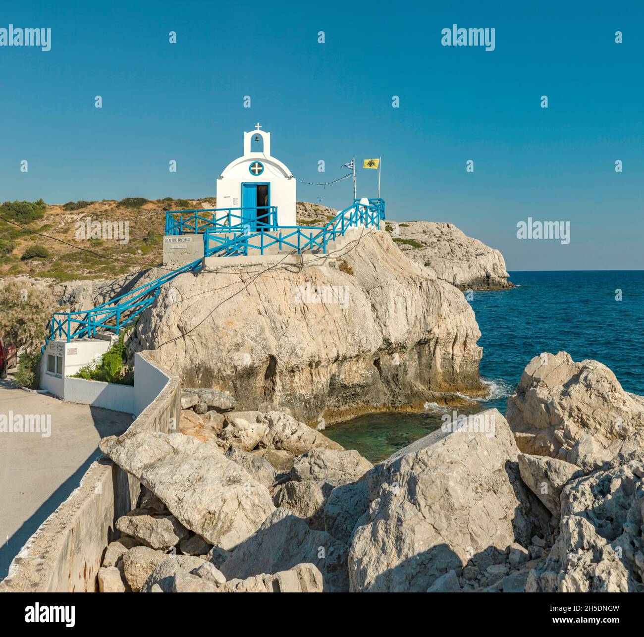Saint Nicholas chappel *** Local Caption ***  Kolymbia,  Rhodos, Rhodes, Greece, church, monestry, water, summer, , Stock Photo