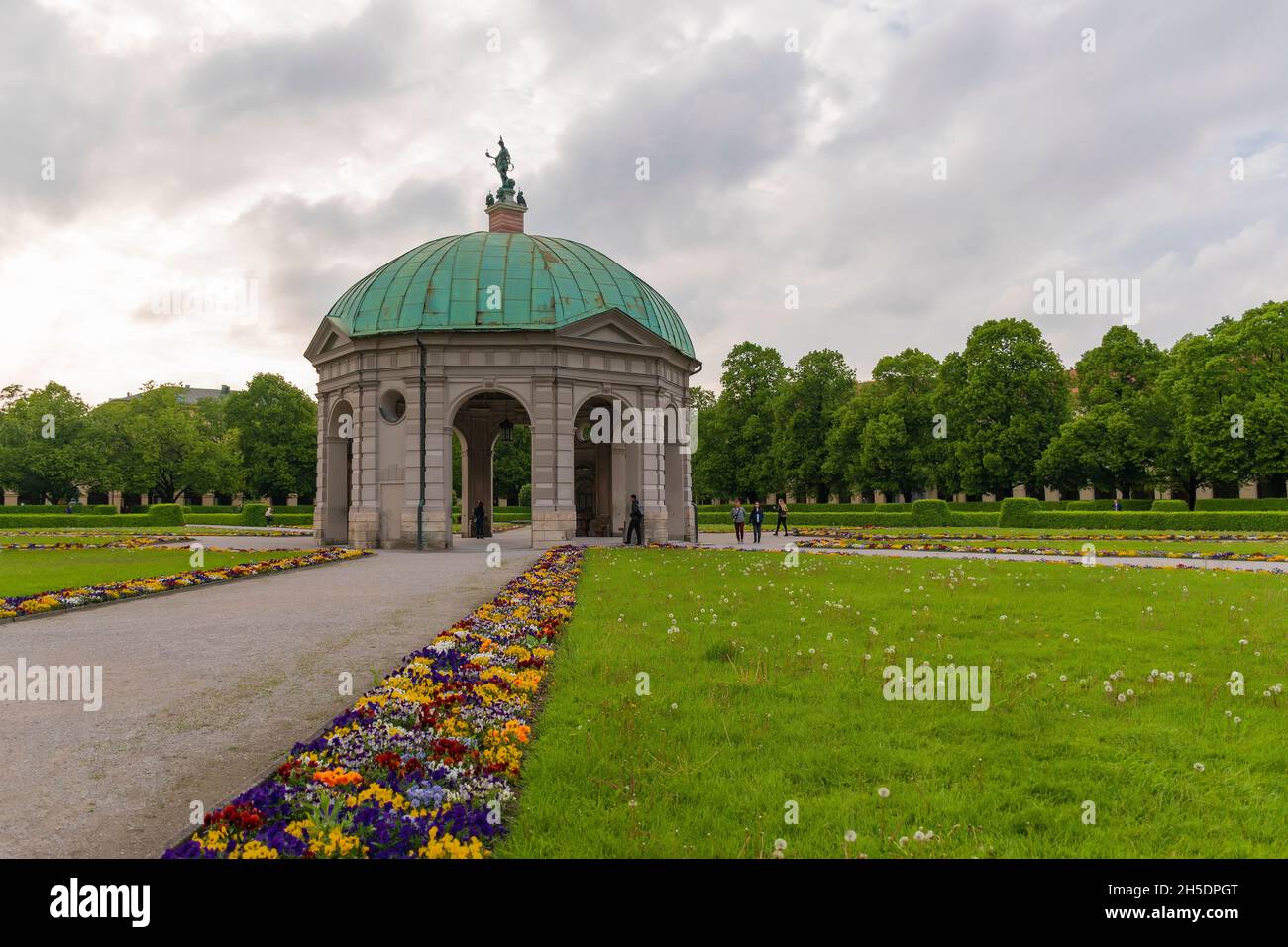 Diana Temple (Dianatempel) rotonda in English garden near Munich Residence Palace Stock Photo