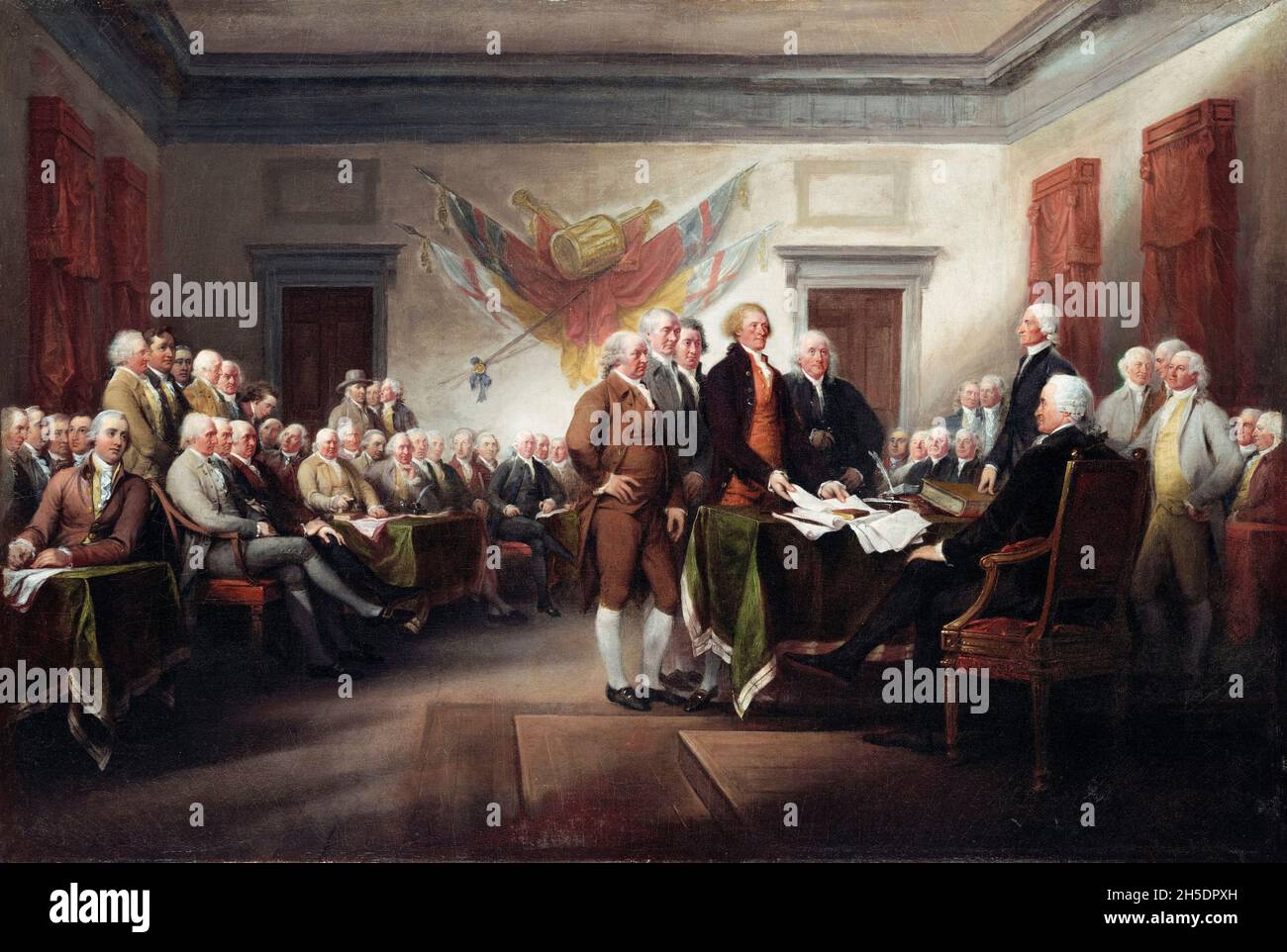 The Declaration of Independence, July 4th 1776, painting by John Trumbull, 1786-1820 Stock Photo