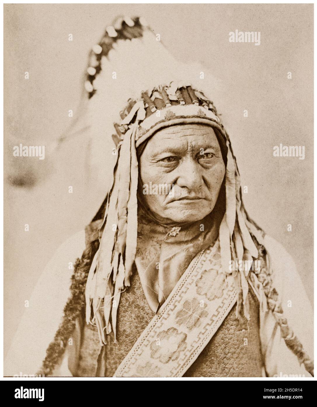 Sitting Bull (1831-1890), Native American Sioux Chief, portrait photograph by William Notman, circa 1885 Stock Photo