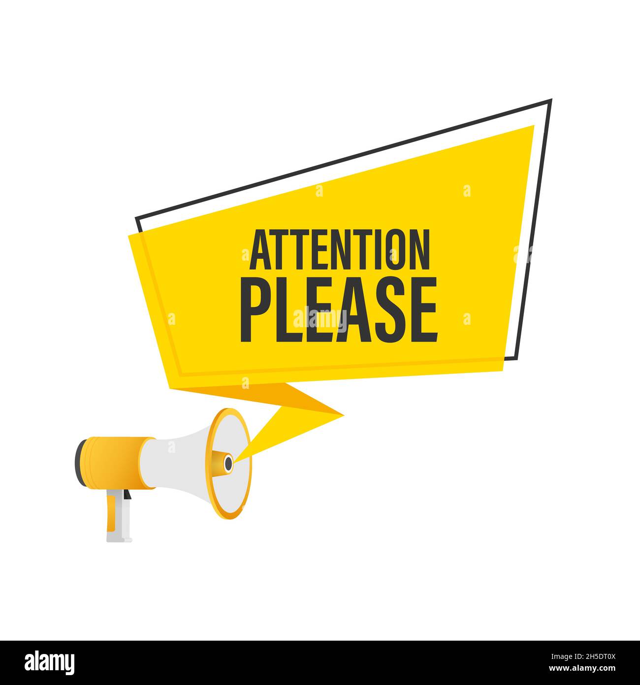 Megaphone banner with Attention please. Red Attention please sign icon. Exclamation danger sign. Alert icon. Vector stock illustration Stock Vector