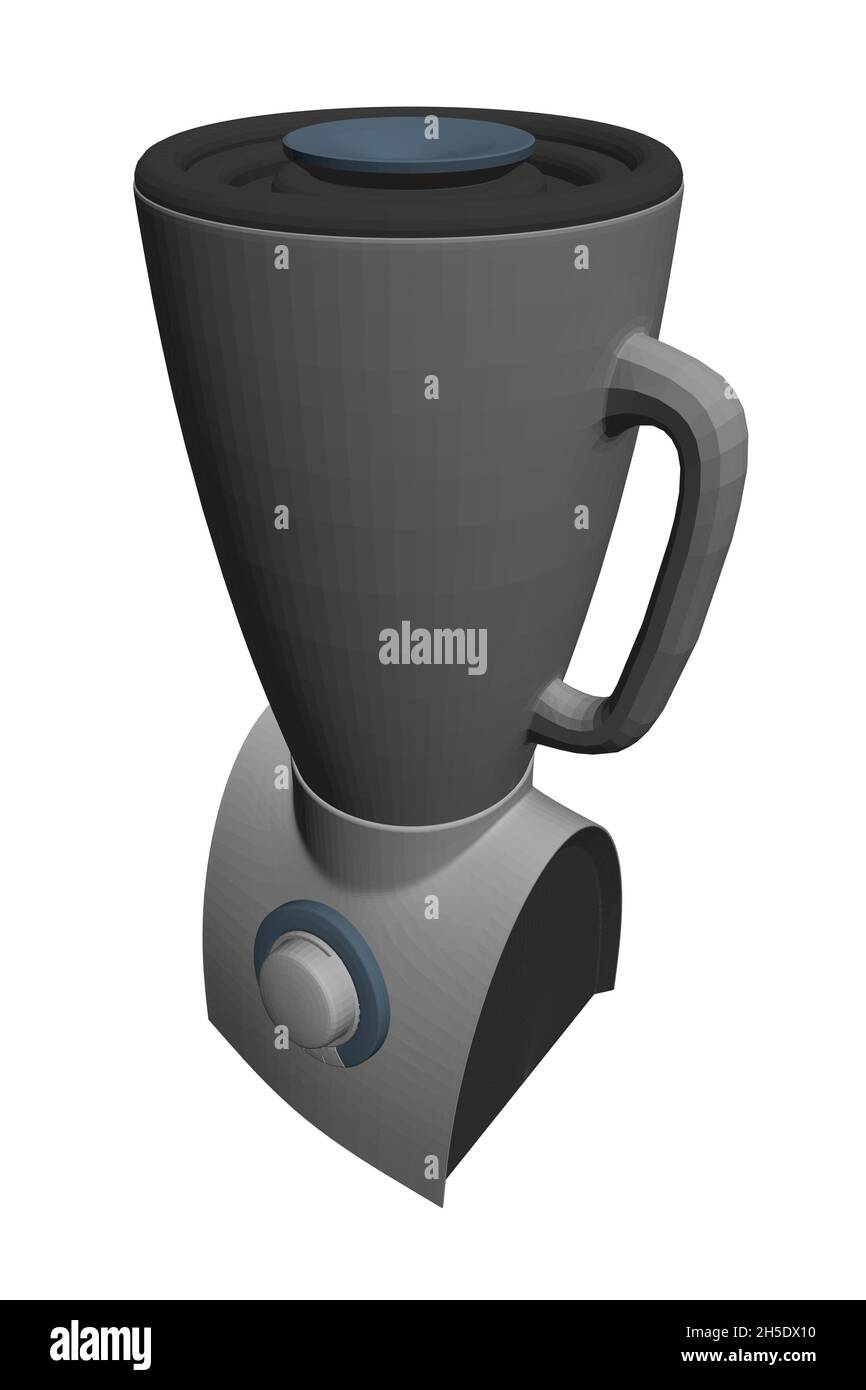 White blender model for chopping food isolated on white background