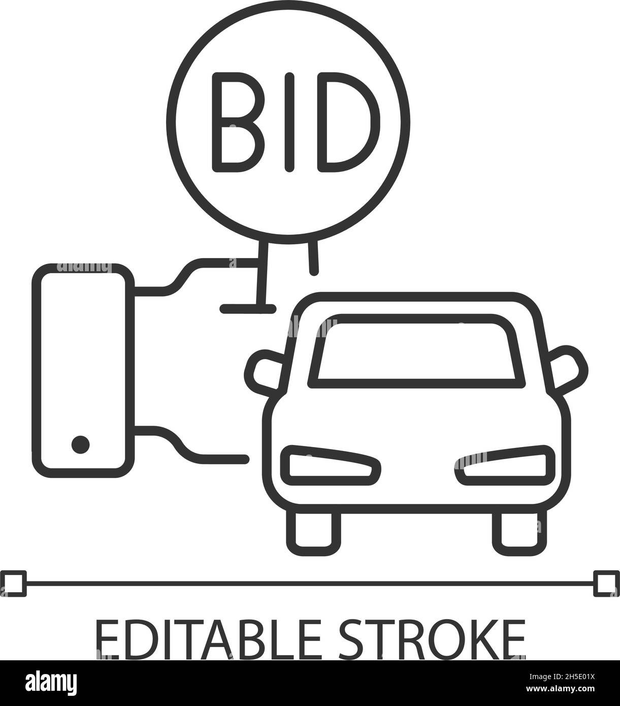 Vehicle auction linear icon Stock Vector
