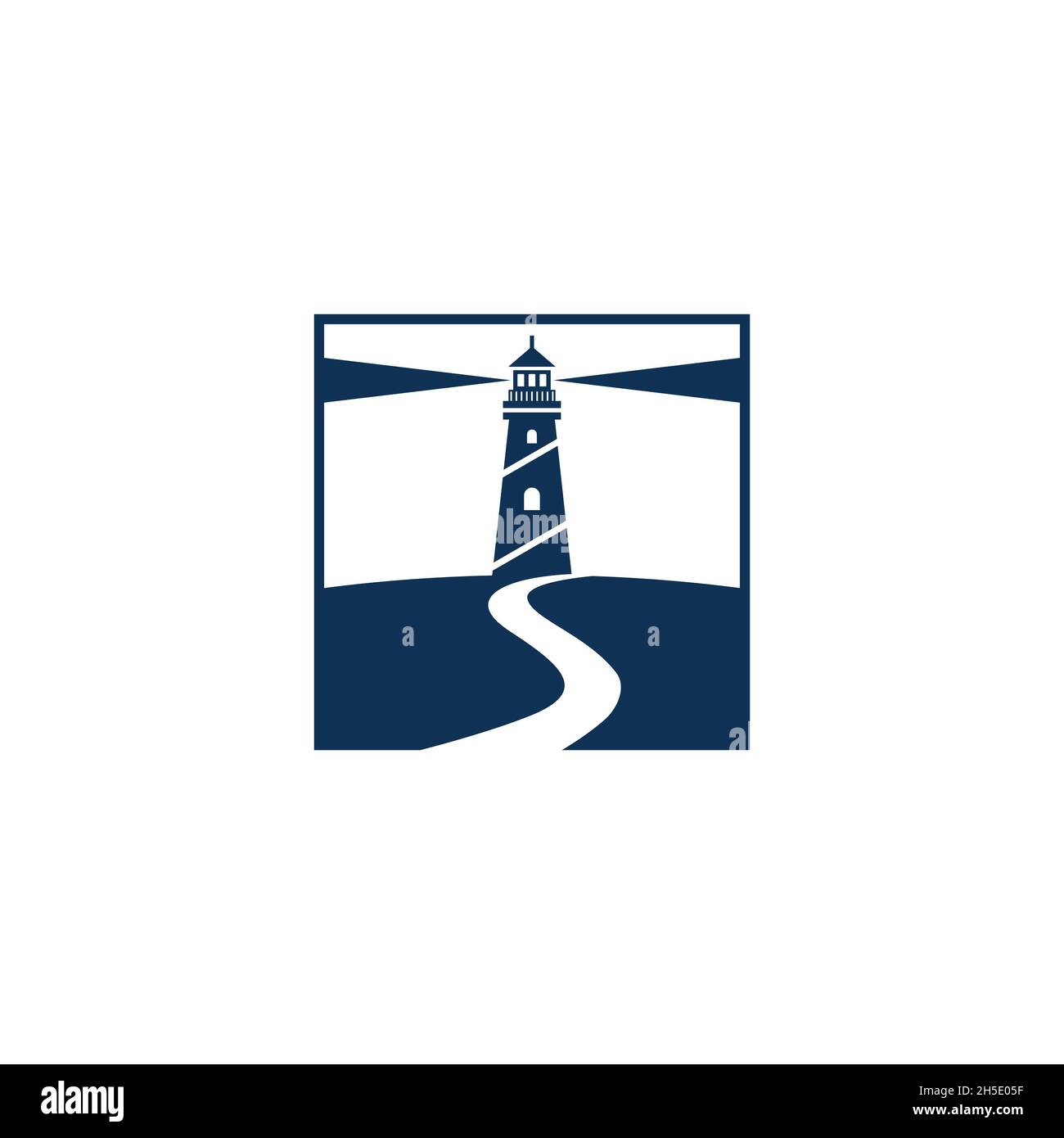 vector design. logo created from lighthouse with square shape. Stock Vector