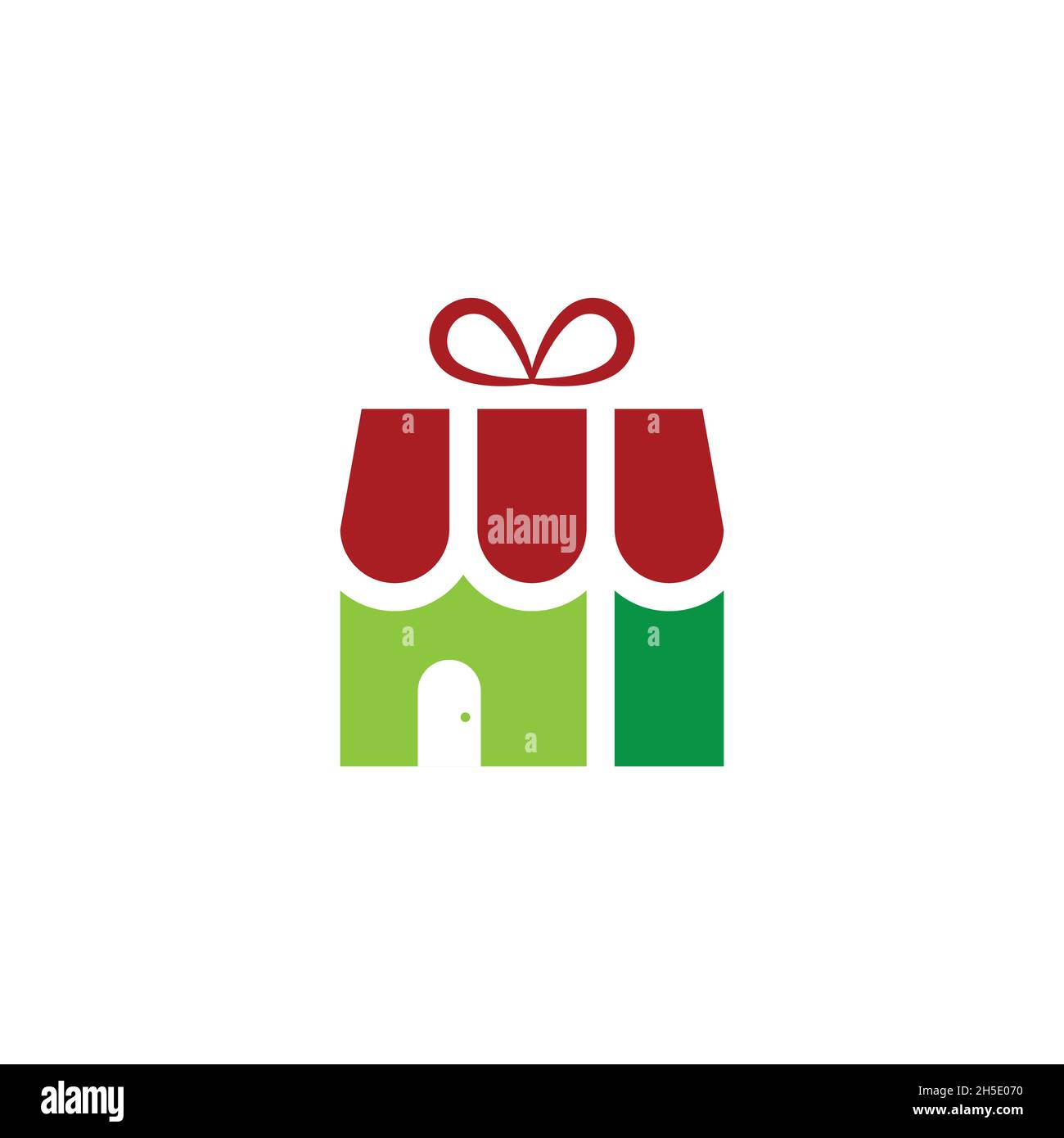 vector design. Logo created from combination Gift and store logo. Stock Vector