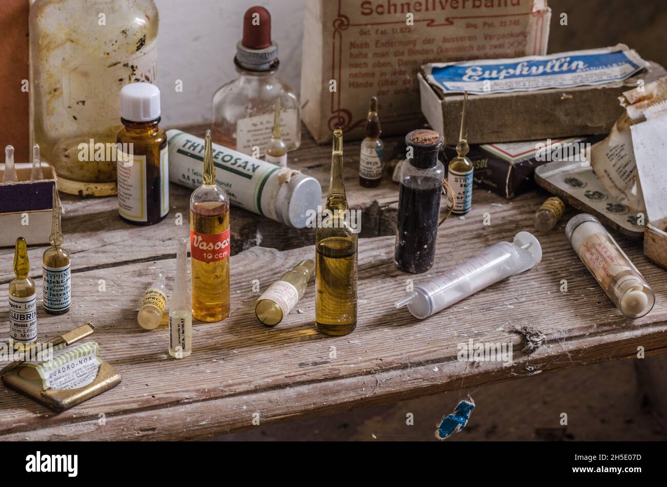 much medicine in an old doctor's house Stock Photo