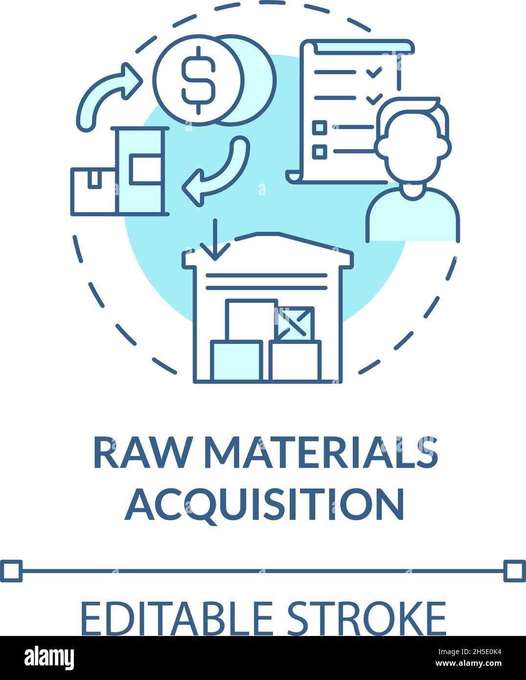 Raw materials acquisition blue concept icon Stock Vector Image & Art