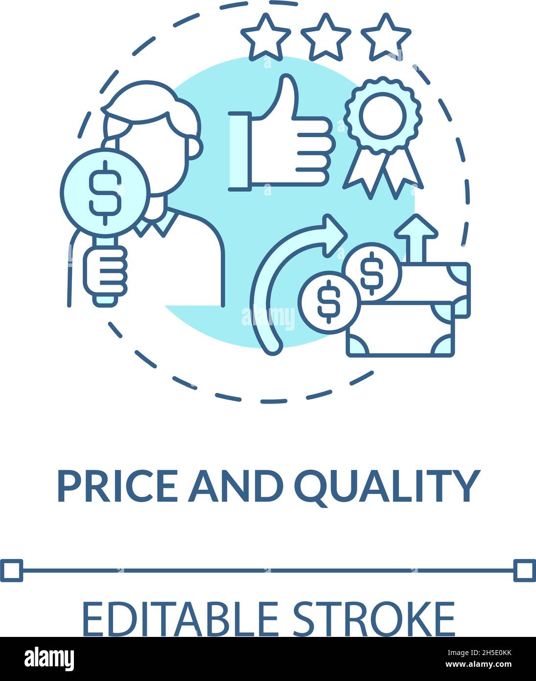 Price and quality blue concept icon Stock Vector Image & Art - Alamy