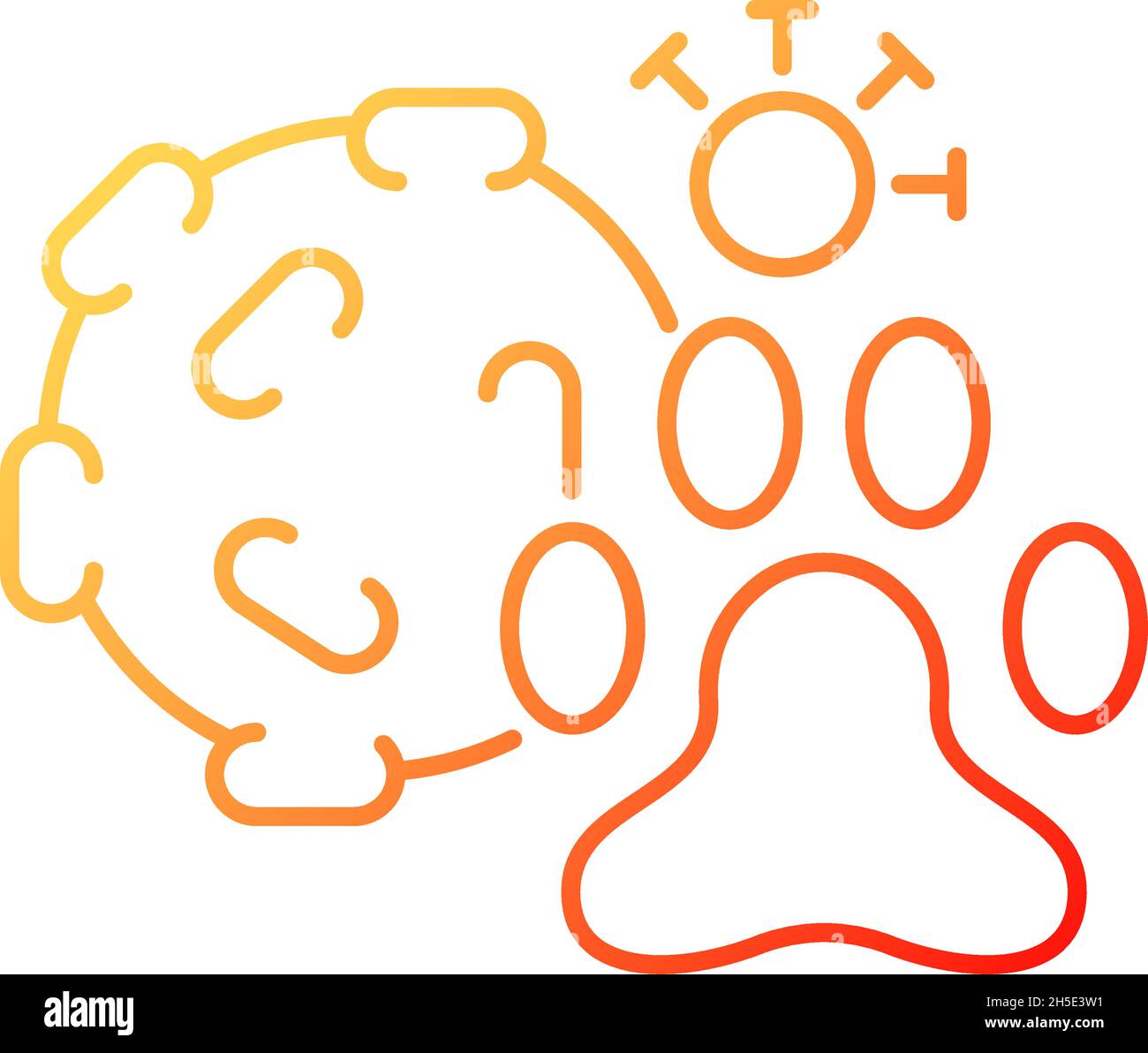 Animal virus gradient linear vector icon Stock Vector