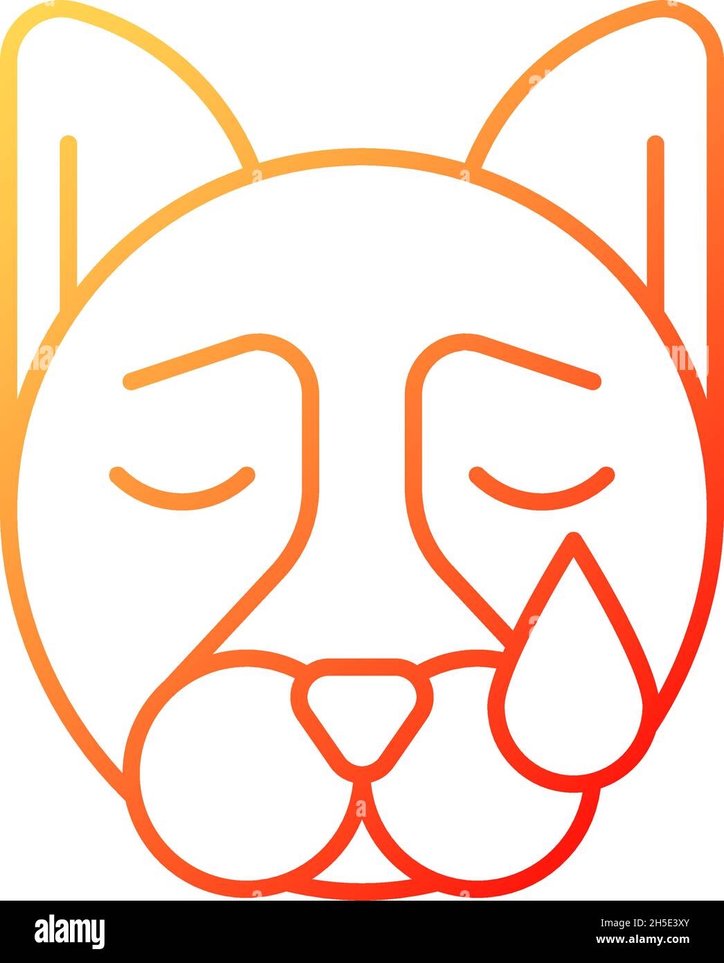 Pet depression gradient linear vector icon Stock Vector