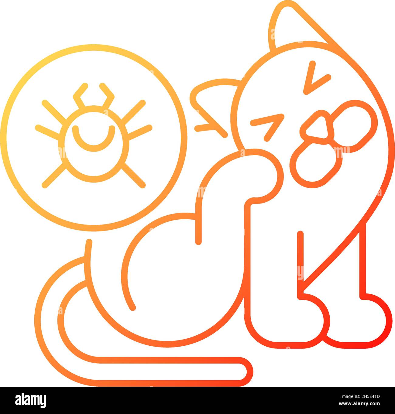 Fleas and ticks gradient linear vector icon Stock Vector