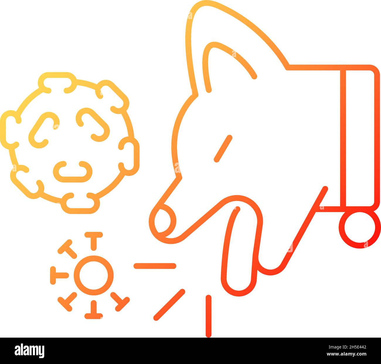 Kennel cough gradient linear vector icon Stock Vector