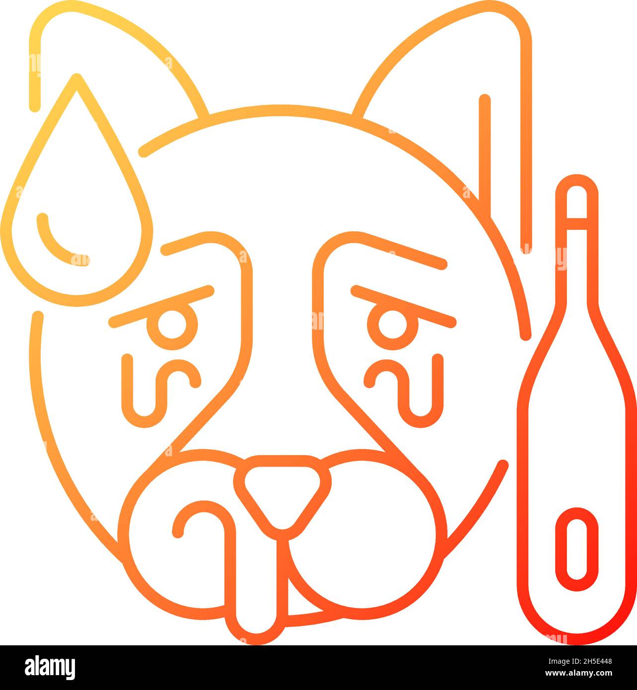 Distemper gradient linear vector icon Stock Vector