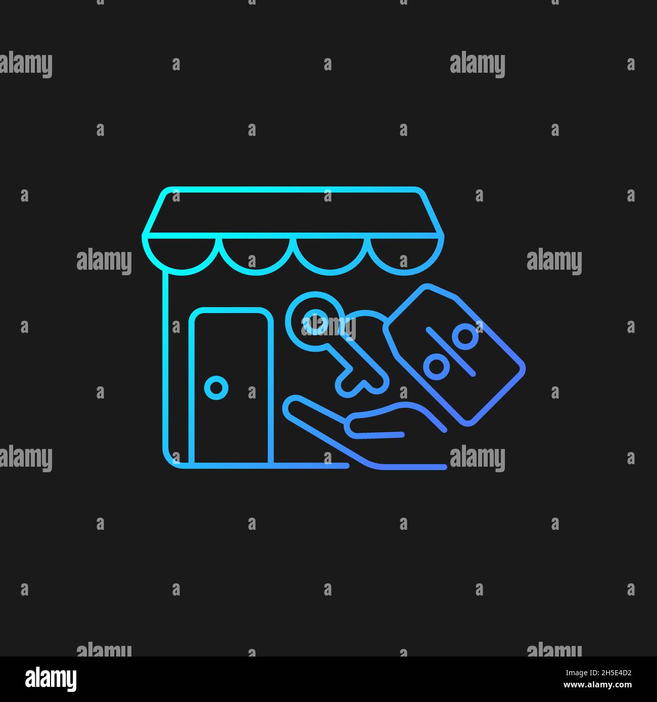 Rent discounts gradient vector icon for dark theme Stock Vector