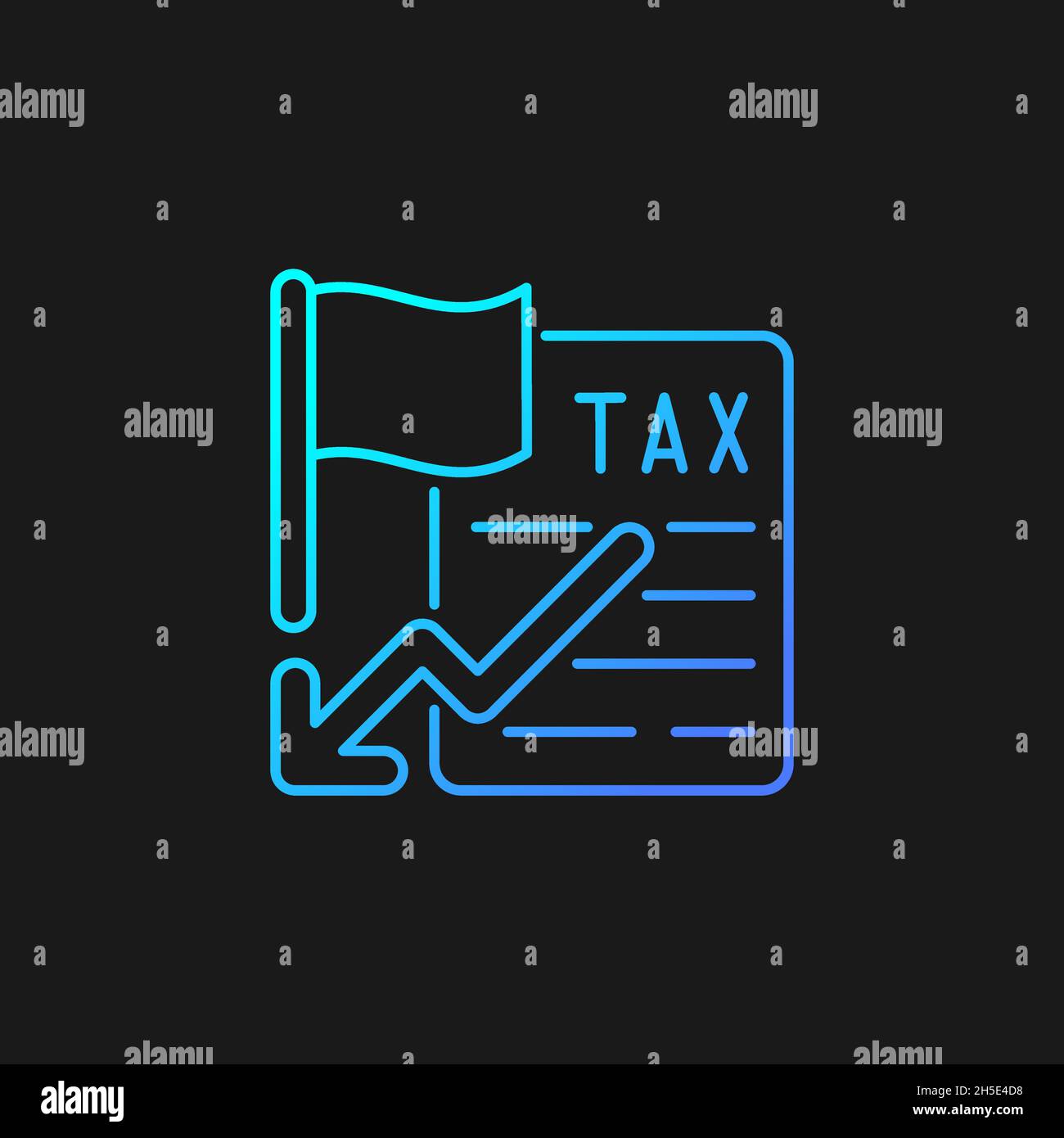 Tax relief gradient vector icon for dark theme Stock Vector
