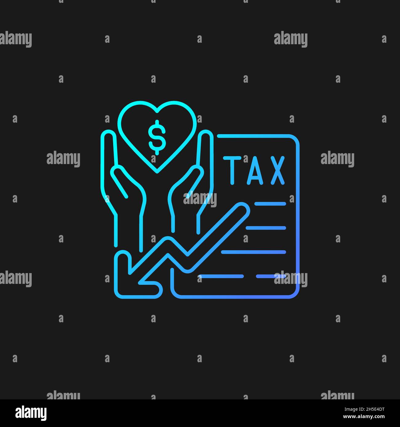 Tax reduction for charity gradient vector icon for dark theme Stock Vector