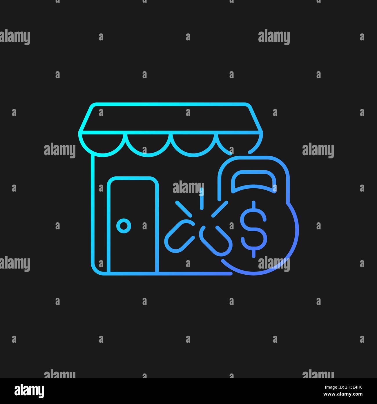 Small business debt relief gradient vector icon for dark theme Stock Vector