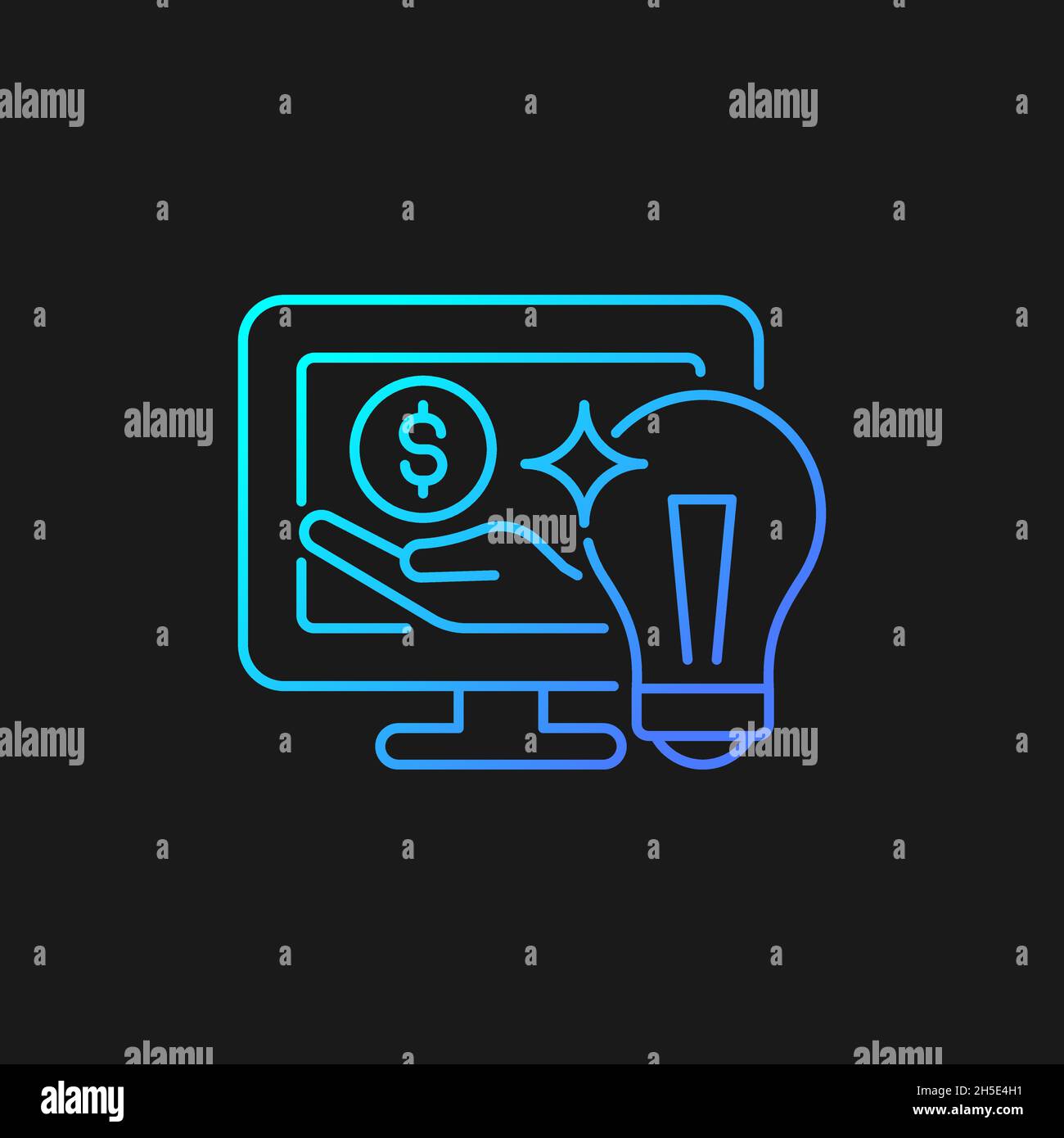 Online sponsorship gradient vector icon for dark theme Stock Vector
