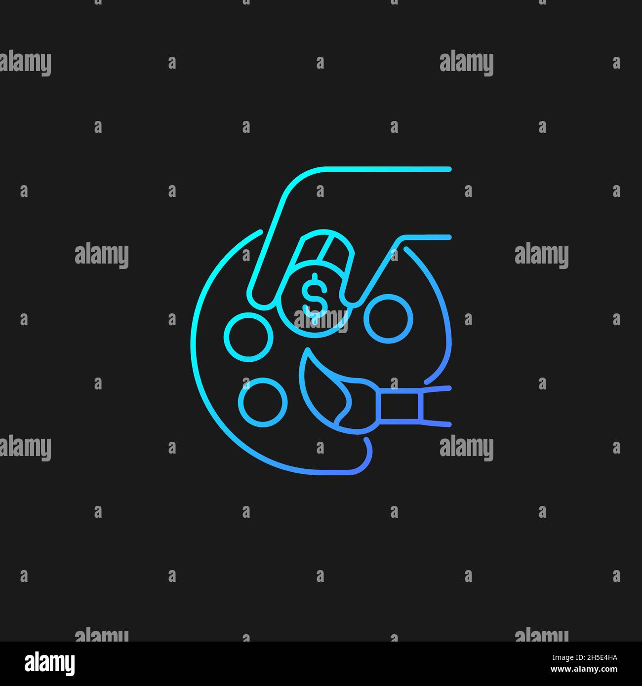 Patronage gradient vector icon for dark theme Stock Vector
