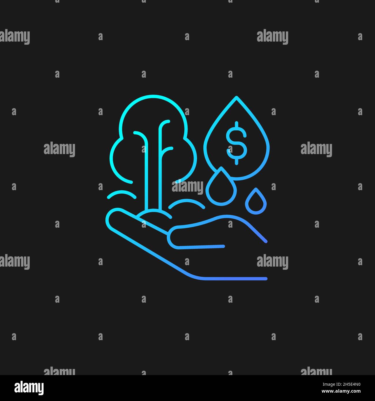 Investing gradient vector icon for dark theme Stock Vector