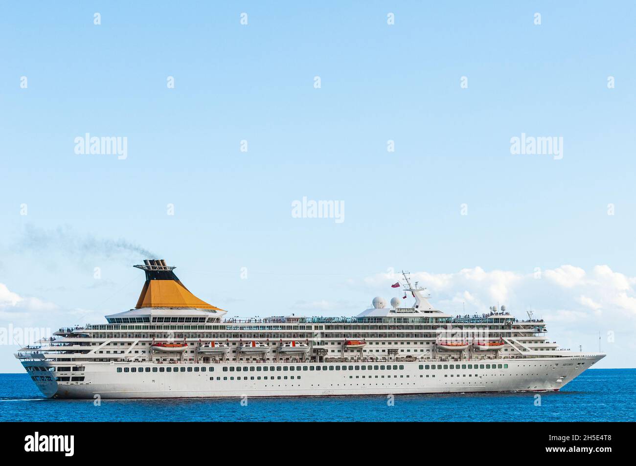 Cruise ship outside Funchal, Madeira Stock Photo