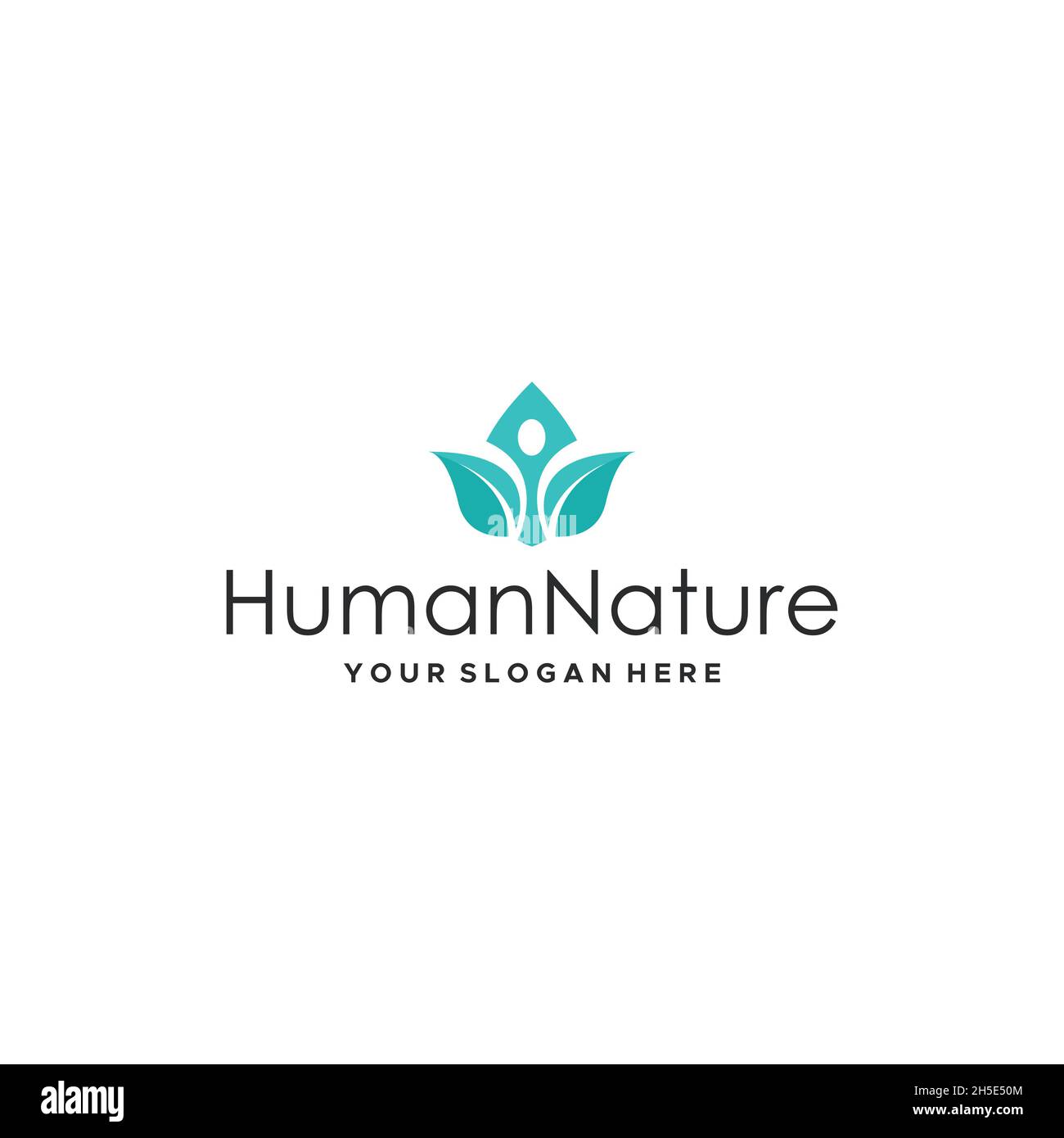 minimalist HumannNature leaf people logo design Stock Vector Image ...