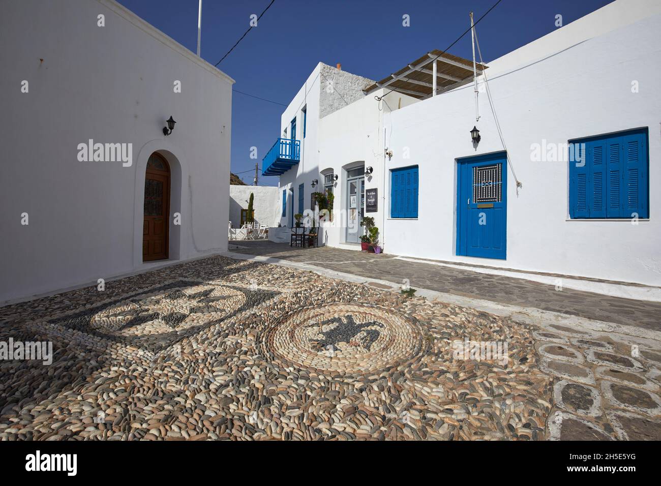 Traditional alley in Plaka village, Milos island, Greece Stock Photo