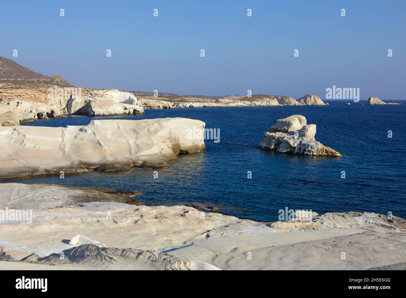 The white cliffs of Sarakiniko Beach, Milos, Greece Stock Photo