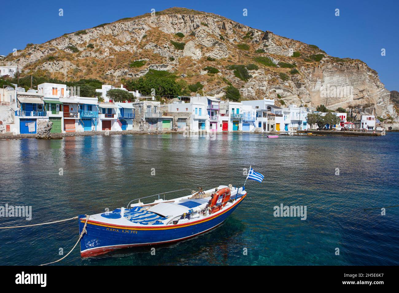 The colorful Klima village, Milos island, Greece Stock Photo