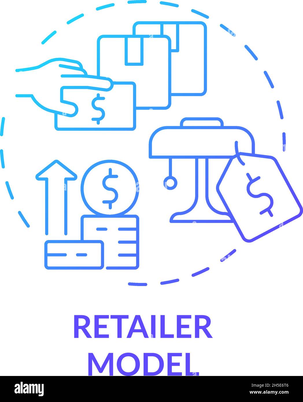 Retailer model blue gradient concept icon Stock Vector Image & Art - Alamy