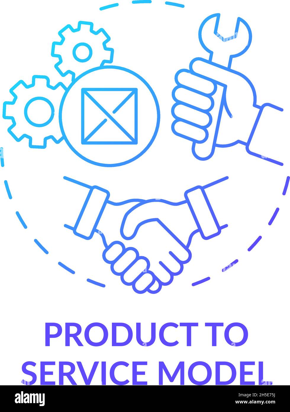 Product to service model blue gradient concept icon Stock Vector Image ...