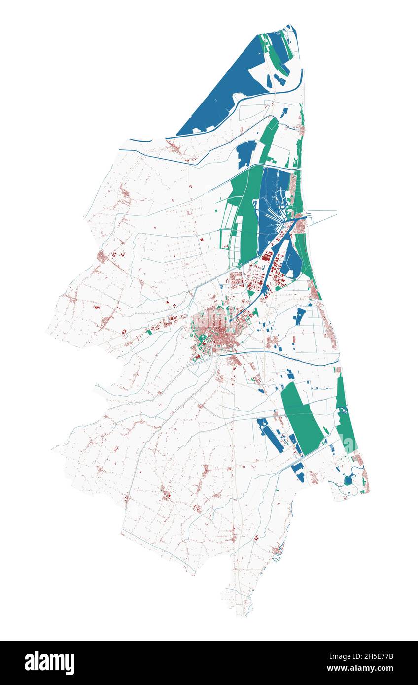 Ravenna vector map. Detailed map of Ravenna city administrative area