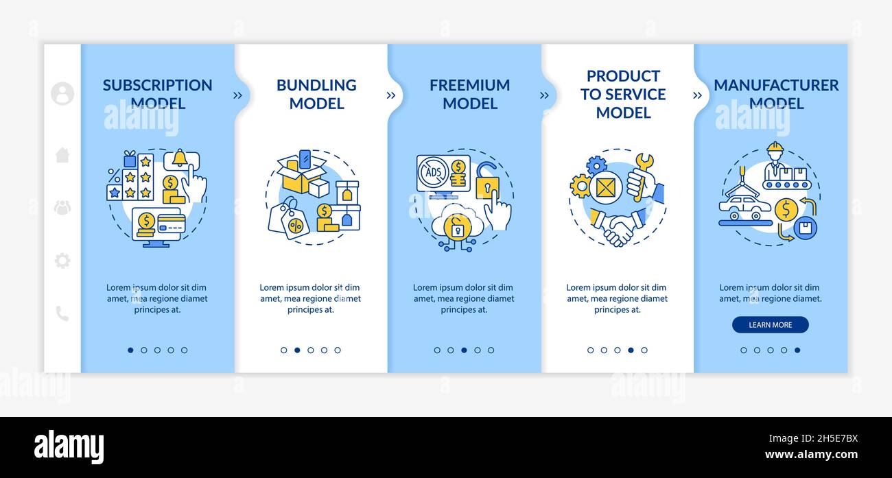 Business model types onboarding vector template Stock Vector Image ...
