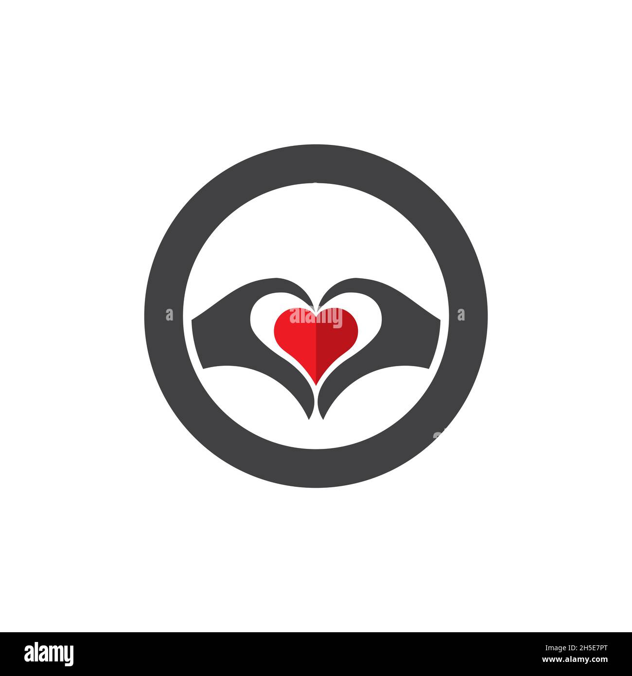 vector design. logo created from combination steering and love logo concept. Stock Vector
