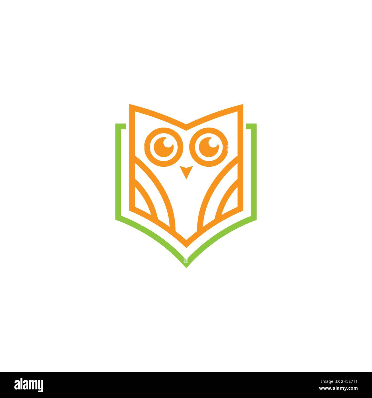 vector design. Logo created from combination owl and book logo concept. Stock Vector