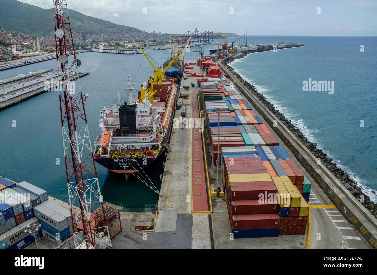 View of the port of La Guaira, Venezuela. Stock Photo