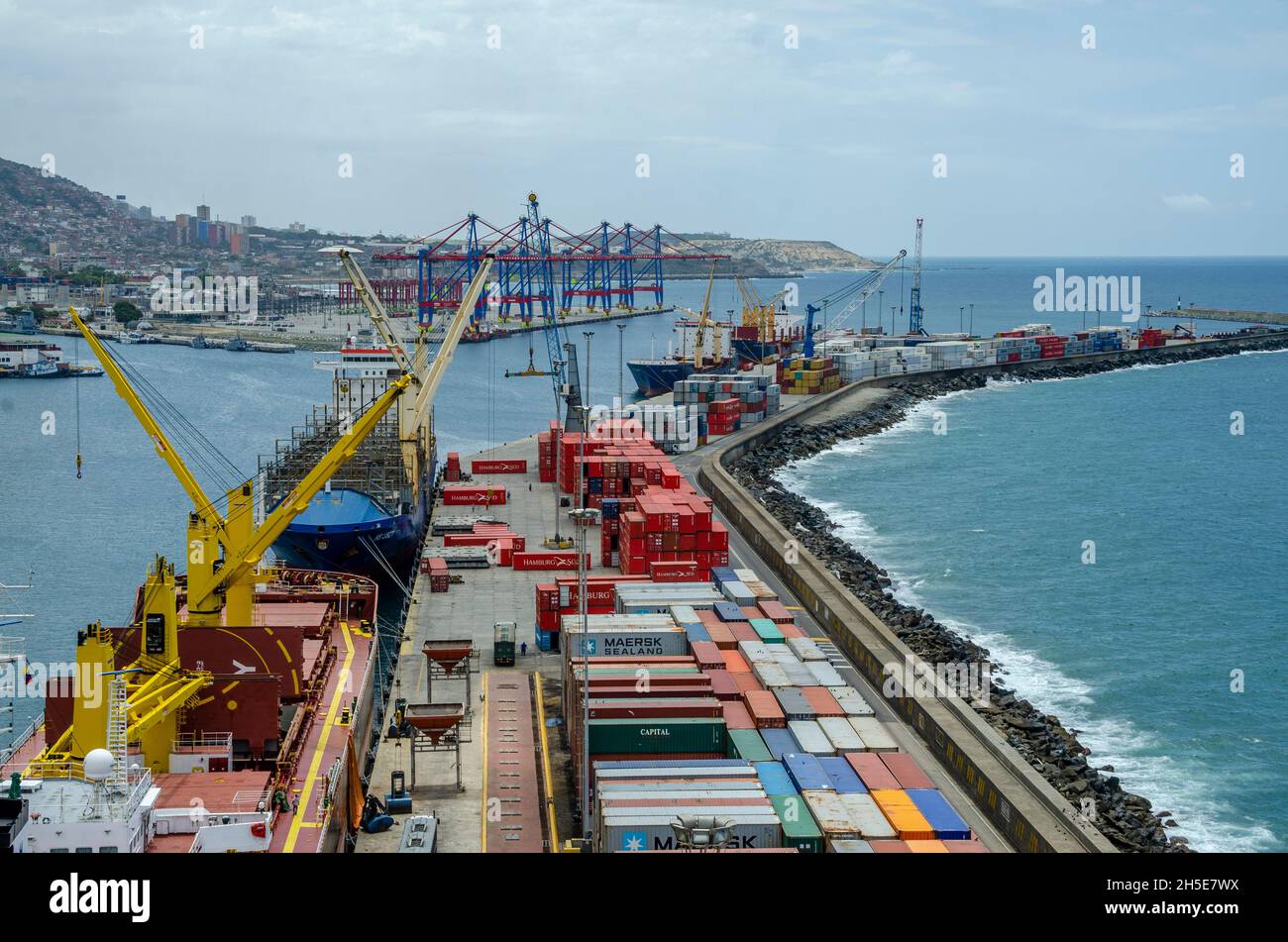 View of the port of La Guaira, Venezuela. Stock Photo