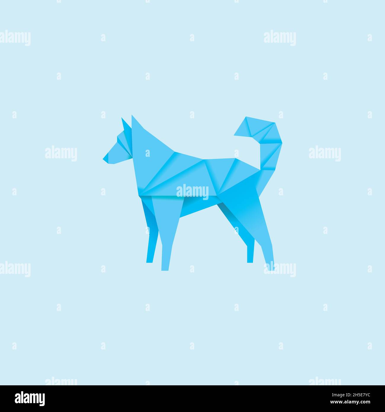 vector design. logo created from dog with origami style logo concept. Stock Vector