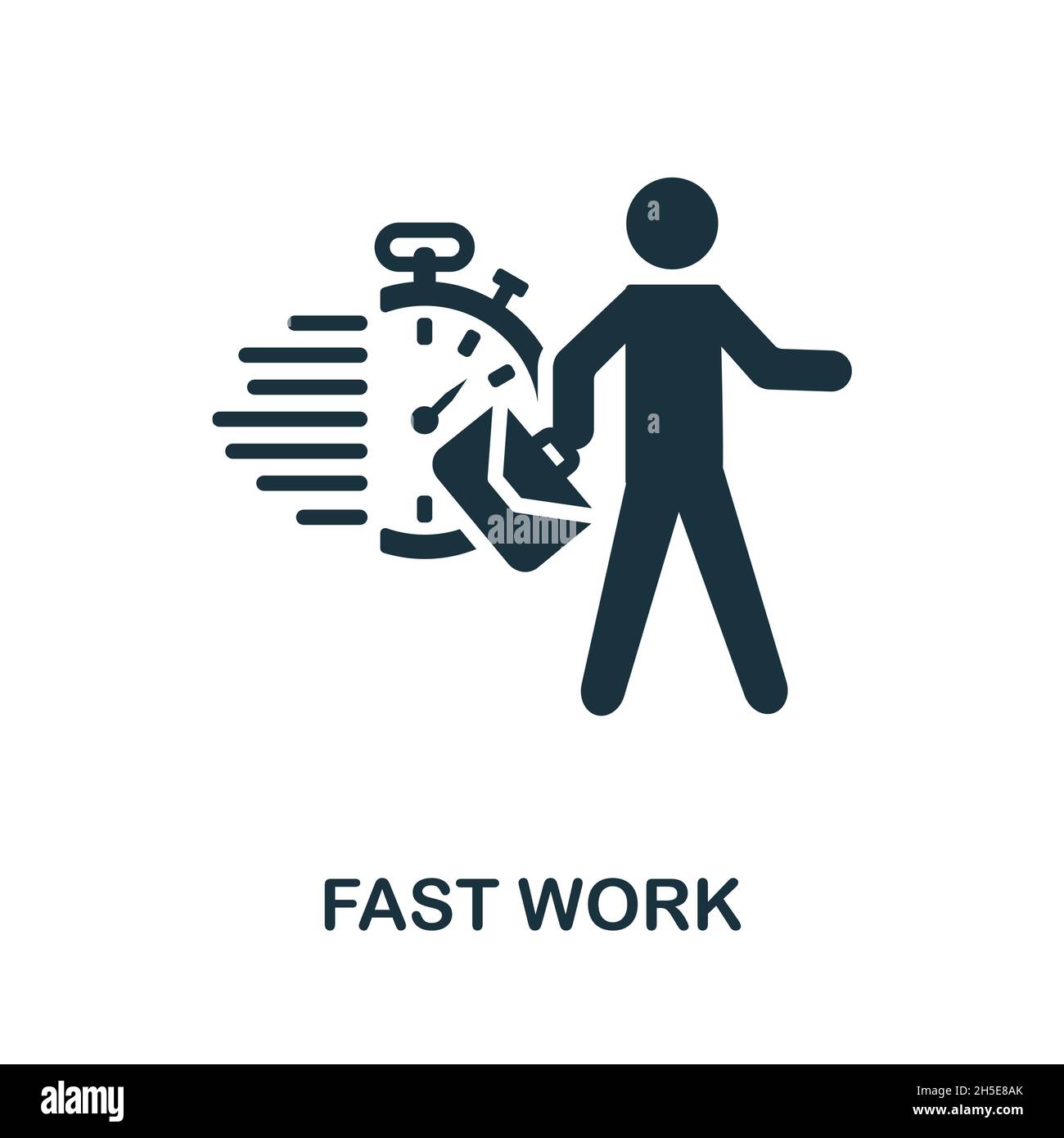 Fast Work icon. Monochrome sign from digital transformation collection
