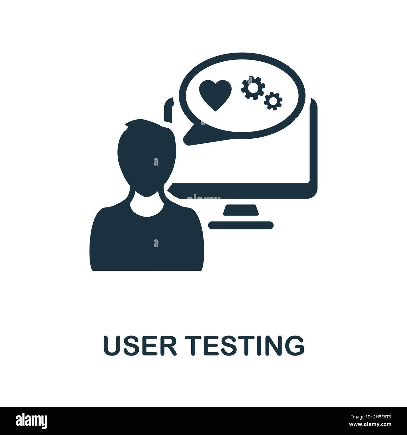 User Testing icon. Monochrome sign from digital transformation collection. Creative User Testing icon illustration for web design, infographics and Stock Vector