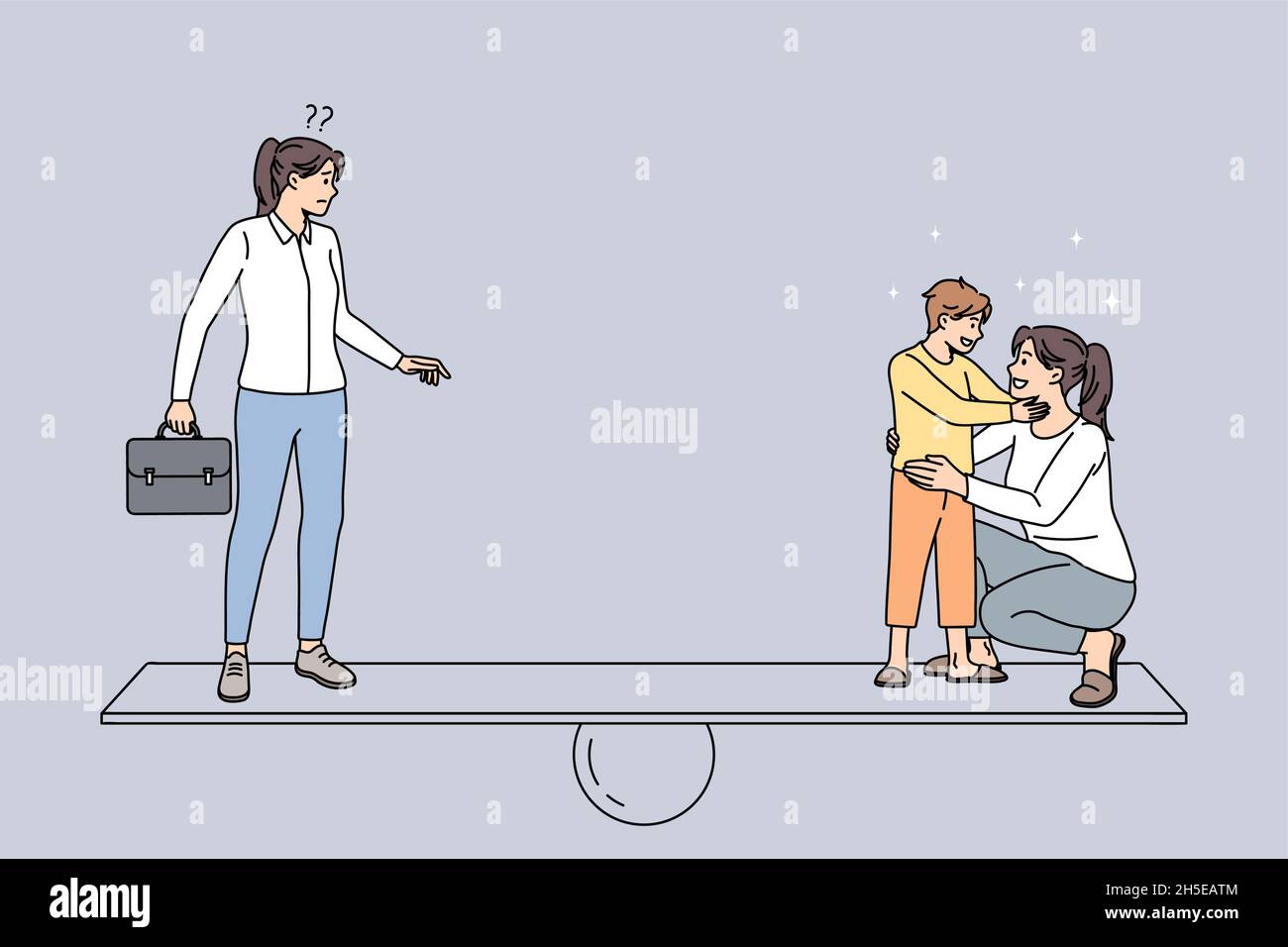 Woman choose between work and personal life or maternity leave. Career ...