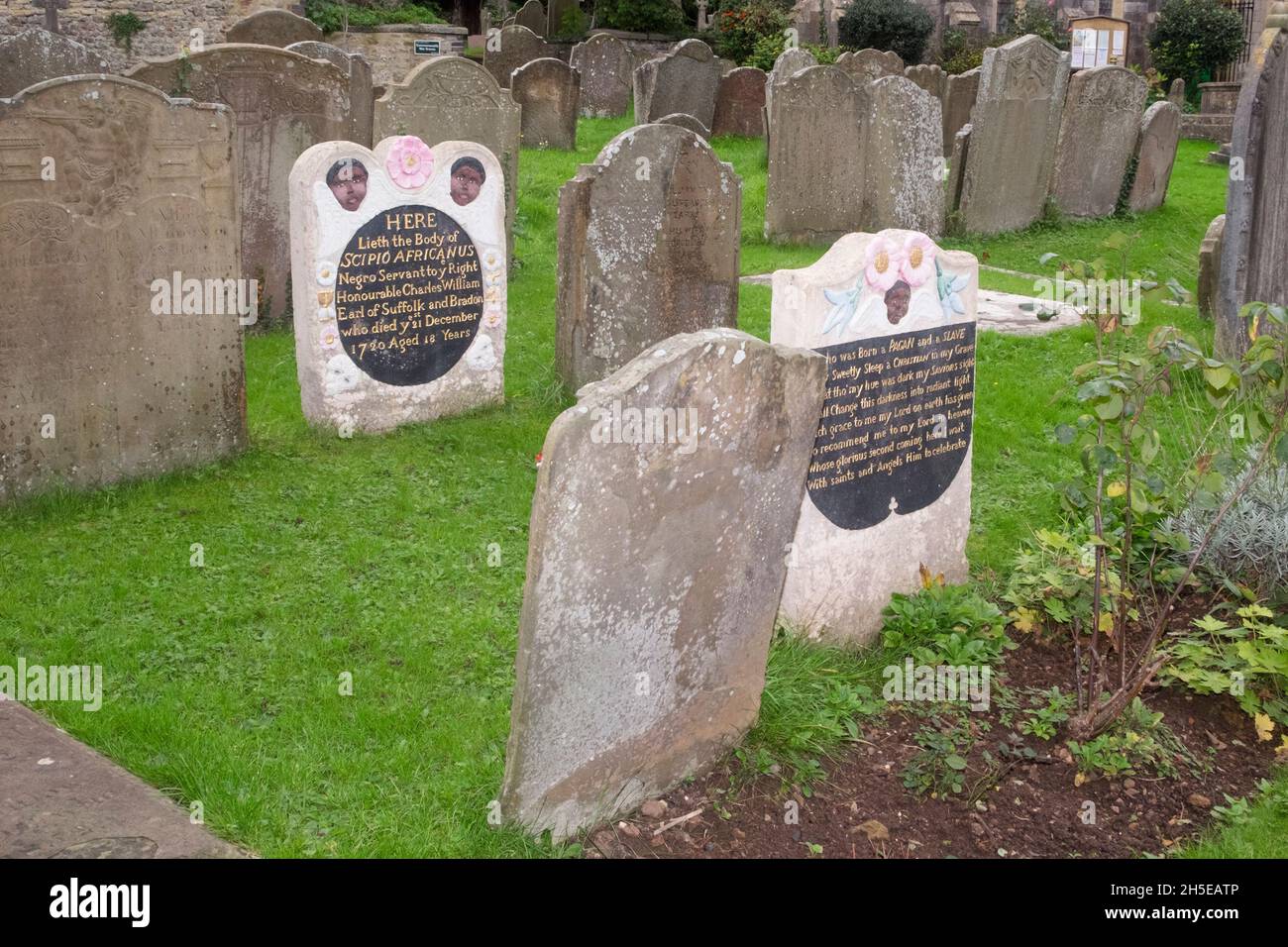 The restored grave stone of slave Scipio Africanus in Henbury Bristol Stock Photo Alamy
