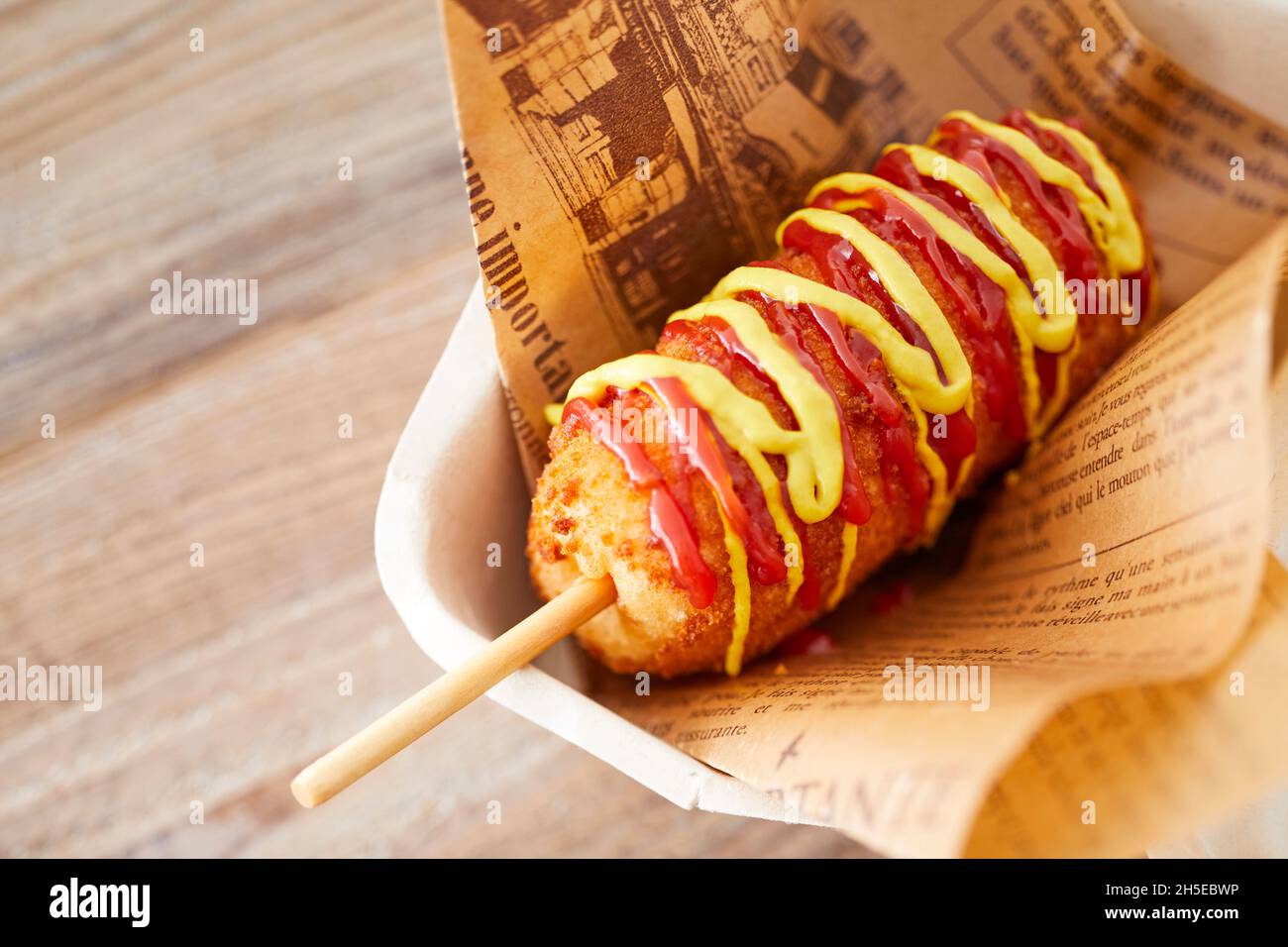 Die Cut of Cheese Corndog , Hotdog Style Korean Street Food Popular Stock  Image - Image of fast, popular: 237541983