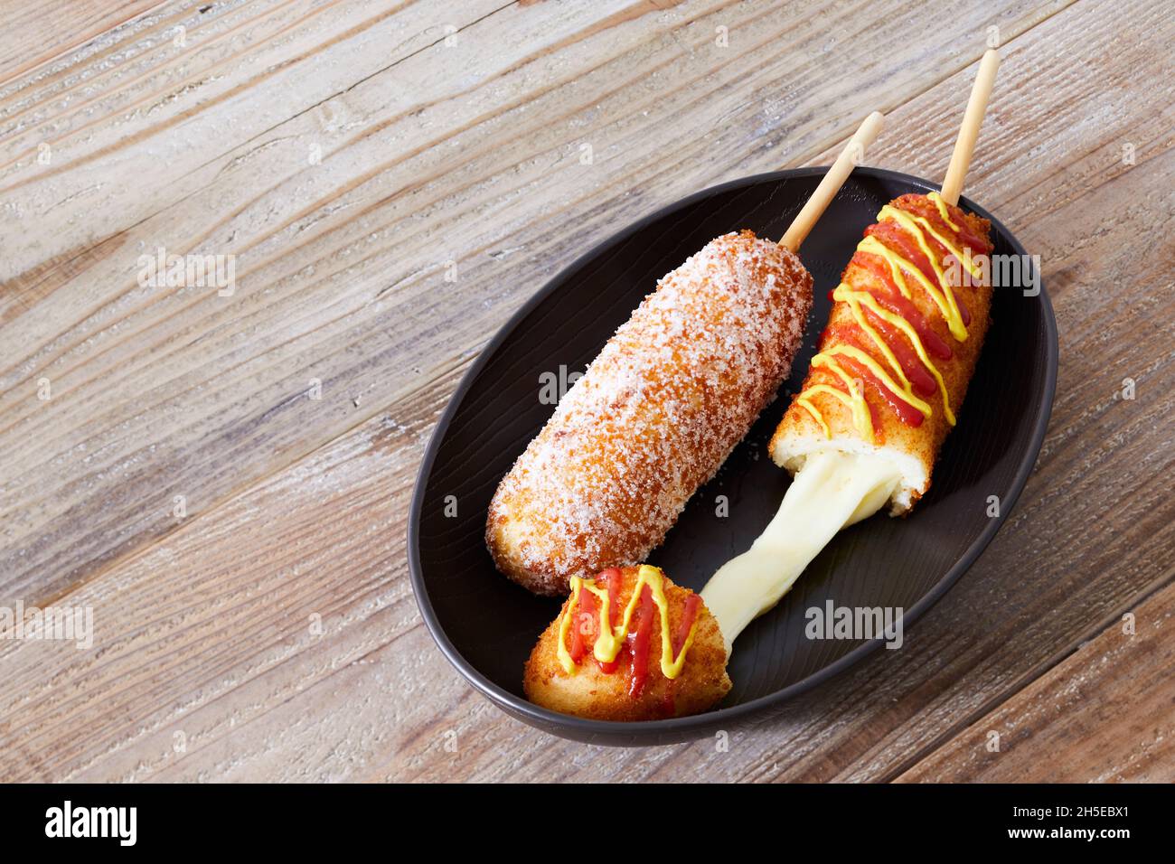 Die Cut of Cheese Corndog , Hotdog Style Korean Street Food Popular Stock  Image - Image of fast, popular: 237541983