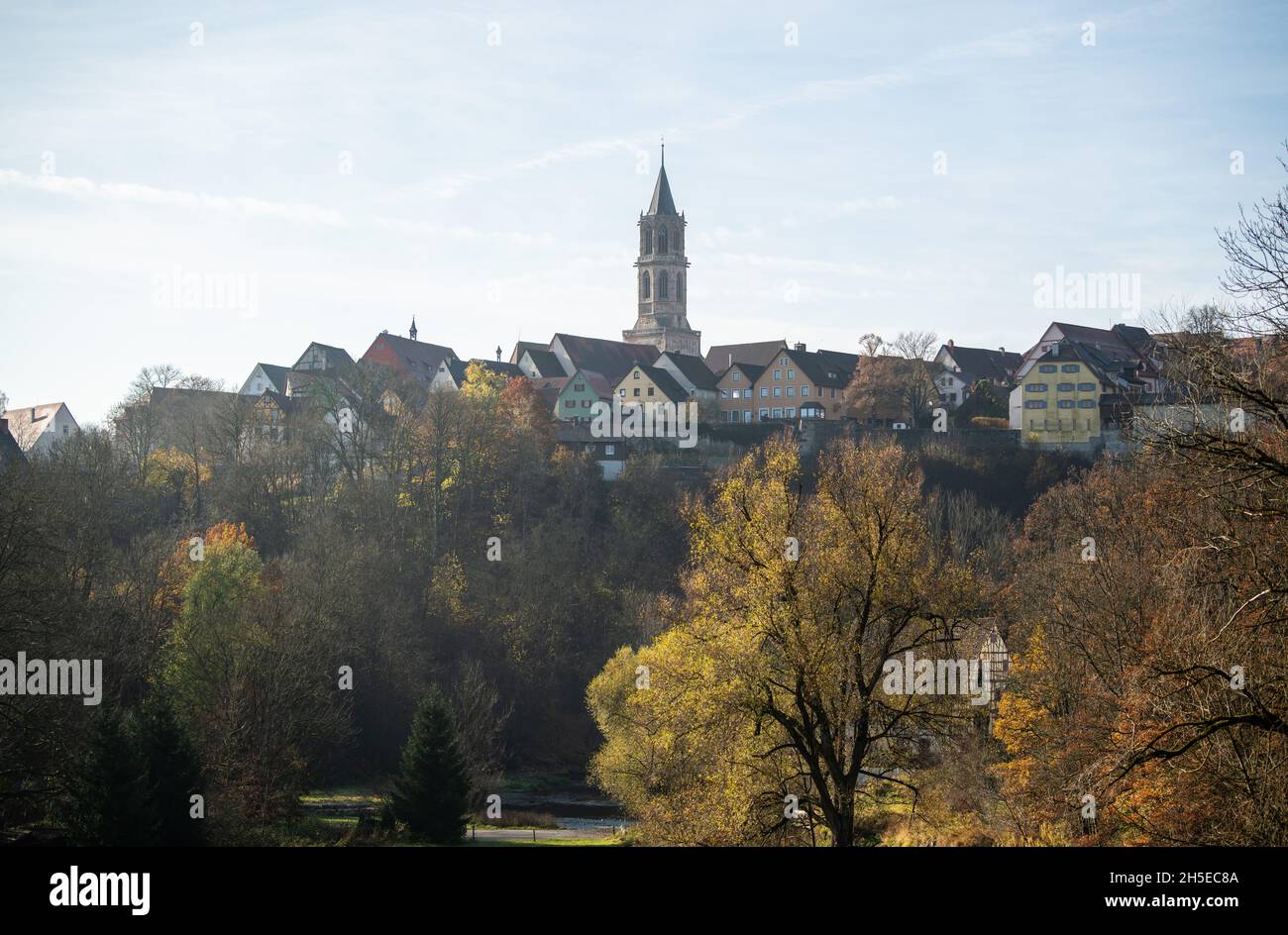 Rottweil, Germany. 09th Nov, 2021. Baden-Württemberg's oldest city in the morning light. In the district of Rottweil, the 7-day incidence has risen well above 400. Credit: Silas Stein/dpa/Alamy Live News Stock Photo