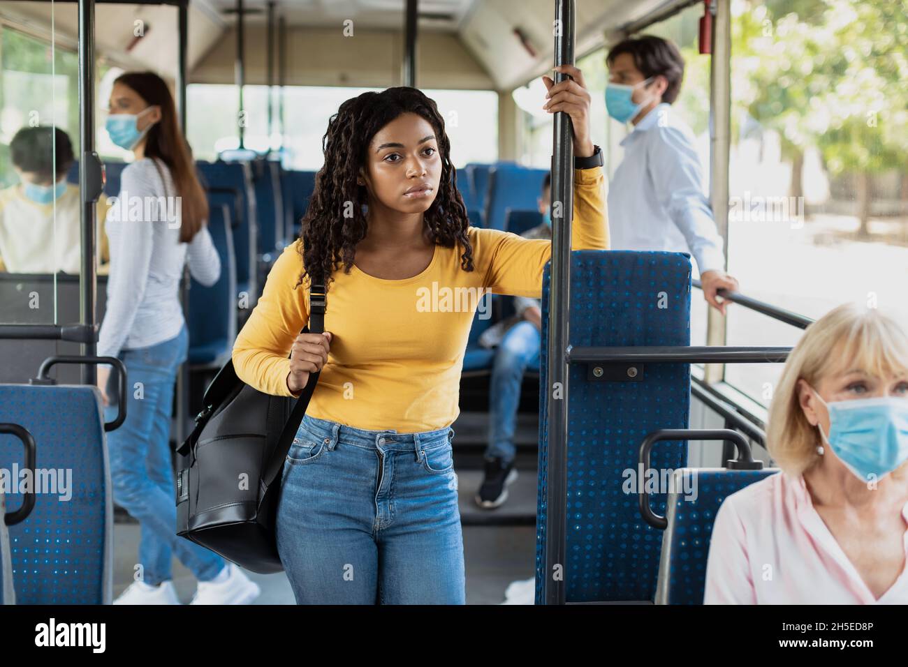With without mask bus train hi-res stock photography and images - Alamy