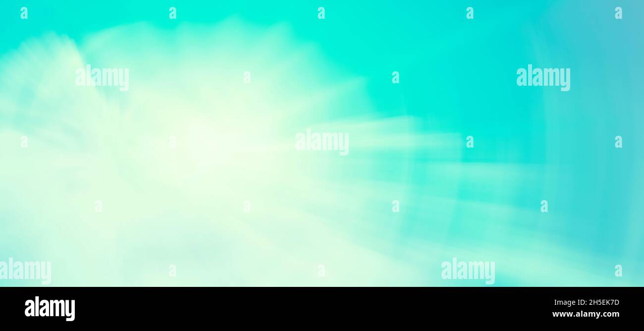 Soft azure abstract background with gradient and sunbeams. Stock Photo